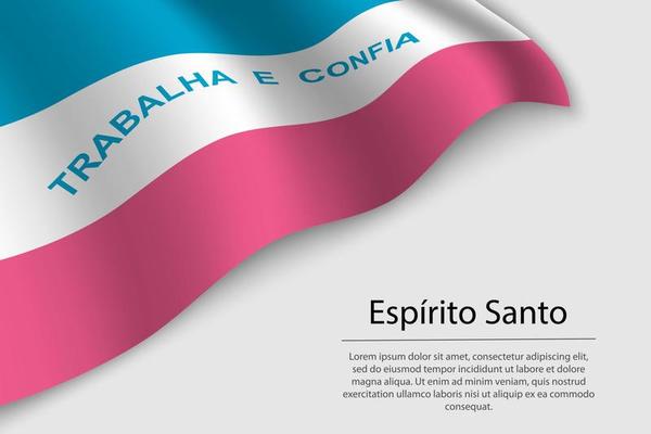 Wave flag of Espirito Santo is a state of Brazi