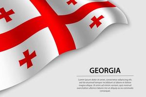 ola bandera de Georgia en blanco antecedentes. bandera o cinta vecto vector