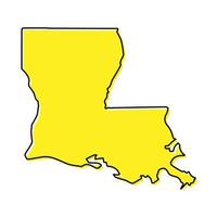 Simple outline map of Louisiana is a state of United States. Sty vector