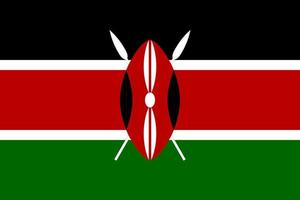 Kenya Simple flag Correct size, proportion, colors. vector