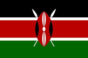 Kenya Simple flag Correct size, proportion, colors. vector