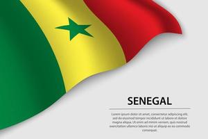 Wave flag of Senegal on white background. Banner or ribbon vecto vector