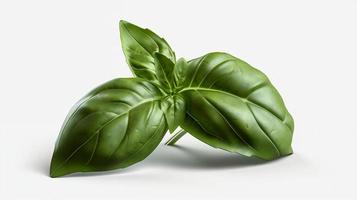 Basil leaf white background, generativa AI, photo