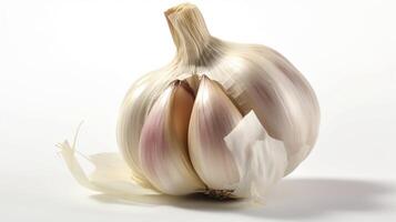 Whole garlic on a white background, . photo