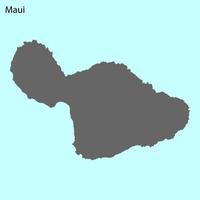 High quality map of island Maui vector