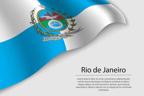 Wave flag of Rio de Janeiro is a state of Brazi