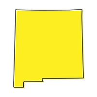 Simple outline map of New Mexico is a state of United States. St vector