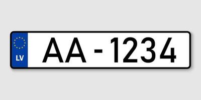 Vehicle registration plates Latvia vector