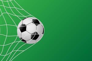 3d realistic soccer ball in goal net. Football background vector