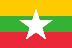 Myanmar Simple flag Correct size, proportion, colors. vector