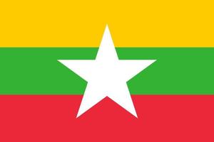 Myanmar Simple flag Correct size, proportion, colors. vector