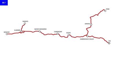 la carretera mapa de Rusia vector