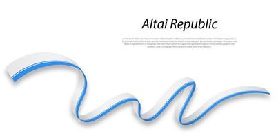 Waving ribbon or stripe with flag of Altai Republic vector