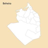 High Quality map of Beheira is a region of Egypt vector