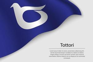 Wave flag of Tottori is a region of Japan vector