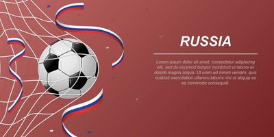 fútbol antecedentes con volador cintas en colores de el bandera de Rusia vector