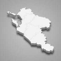 3d isométrica mapa de Charente Marítimo es un Departamento en Francia vector