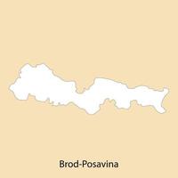 alto calidad mapa de brod-posavina es un región de Croacia vector