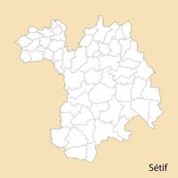 alto calidad mapa de sétif es un provincia de Argelia vector