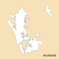 High Quality map of Auckland is a region of New Zealand vector