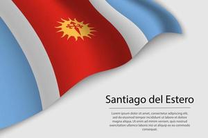 Wave flag of Santiago del Estero is a state of Argentina vector