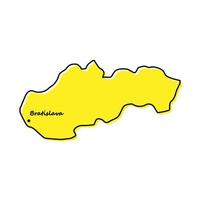 Simple outline map of Slovakia with capital location vector