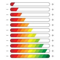 clasificación símbolos con color línea. calidad, comentario, experiencia, nivel conceptos. vector