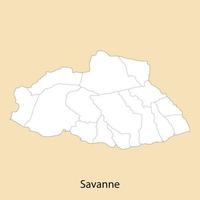 High Quality map of Savanne is a region of Mauritius vector