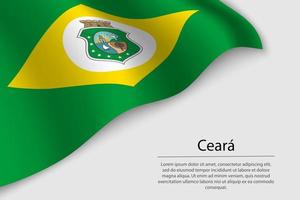 Wave flag of Ceara is a state of Brazi vector