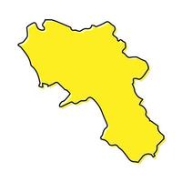 Simple outline map of Campania is a region of Italy vector