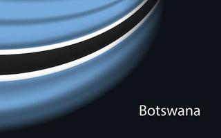 Wave flag of Botswana on dark background. vector