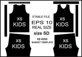 PATTREN PATTERNS FOR BASKETBALL KIDS REAL SIZE XS-XTRA SMALL FULL PRINTING SUBLIM vector