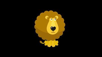 lion icon loop Animation video transparent background with alpha channel.