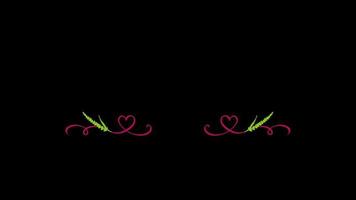 mariage titres copie espace pour texte fleur, feuille couronne floral décoration texte Cadre avec alpha canaliser. video