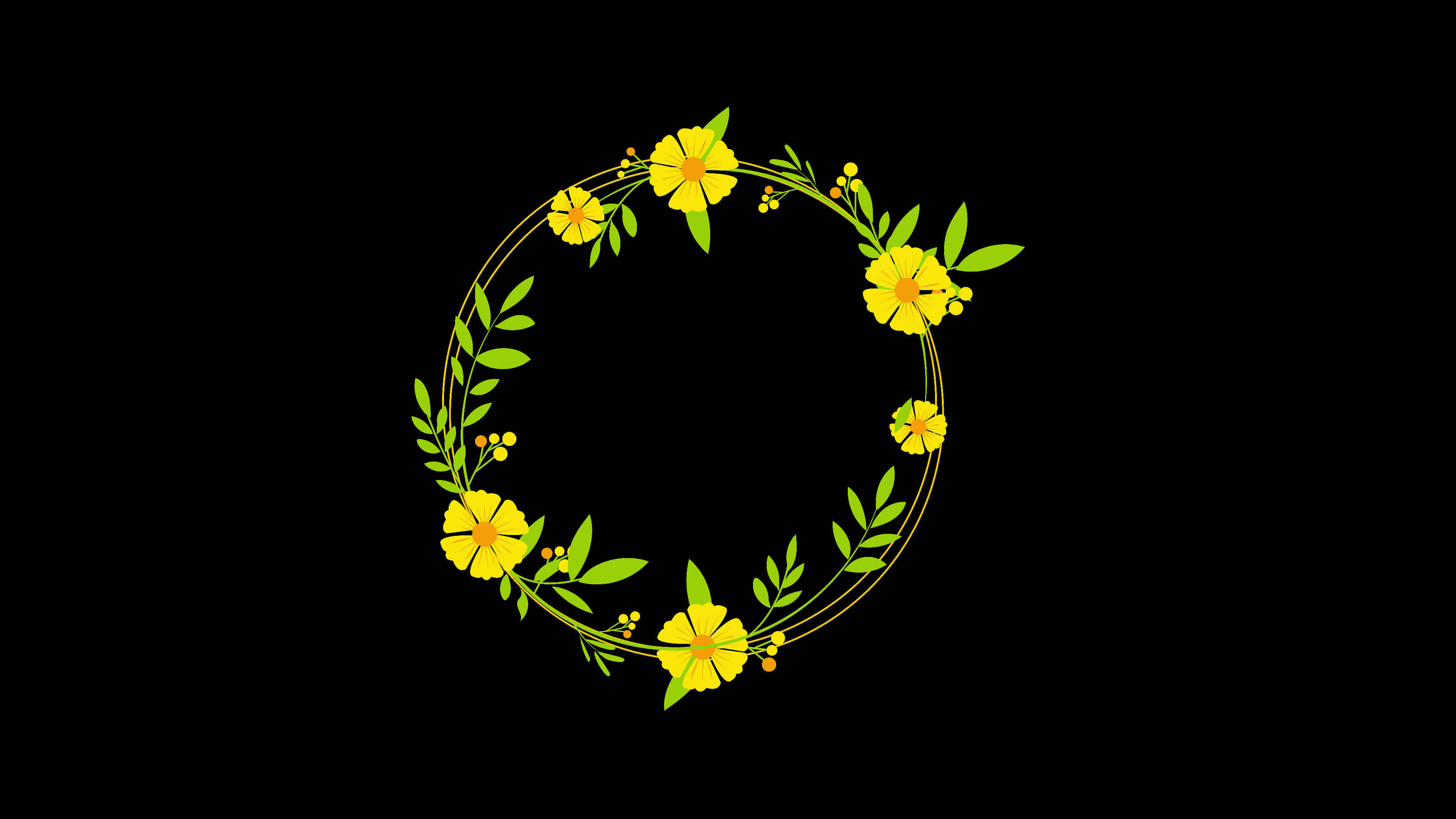 Wedding titles copy space for text flower, leaf wreath floral