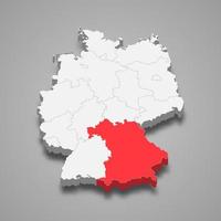 estado ubicación dentro Alemania 3d mapa modelo para tu diseño vector