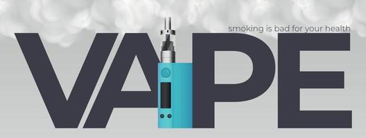 vape texto realista concepto vector