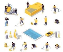 Swimming Pool Maintenance Icons vector