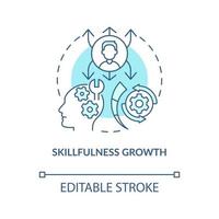 Skillfulness growth turquoise concept icon. Advantage of non formal education abstract idea thin line illustration. Isolated outline drawing. Editable stroke vector