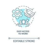 Easy access to work turquoise concept icon. Employment. Advantage of formal education abstract idea thin line illustration. Isolated outline drawing. Editable stroke vector
