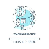 Teaching practice turquoise concept icon. Advantage of non formal education abstract idea thin line illustration. Isolated outline drawing. Editable stroke vector