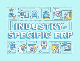 industria específico erp palabra conceptos turquesa bandera. educación. infografia con editable íconos en color antecedentes. aislado tipografía. vector ilustración con texto