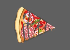 rebanada de Pizza con letras vector ilustración