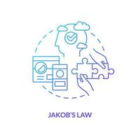 Jakob Nielsen law blue gradient concept icon. Internet user experience. Mental model. Psychology in UX design abstract idea thin line illustration. Isolated outline drawing vector