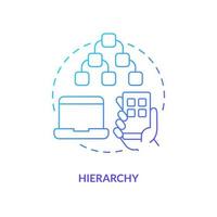 Hierarchy blue gradient concept icon. App usability. Fundamental principle. User experience design rule abstract idea thin line illustration. Isolated outline drawing vector