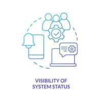 System status visibility blue gradient concept icon. Improve user experience. UX design fundamental abstract idea thin line illustration. Isolated outline drawing vector