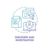 Discovery and investigation blue gradient concept icon. Social engineering attacks strategy. Cybercrime abstract idea thin line illustration. Isolated outline drawing vector