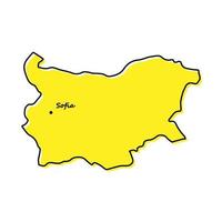 Simple outline map of Bulgaria with capital location vector