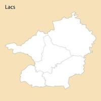 High Quality map of Lacs is a region of Ivory Coast vector