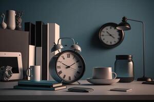 Realistic Clock for Time management and Self organization concept. photo